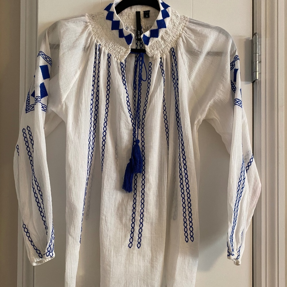 Joe's Jeans Embroidered Peasant Top